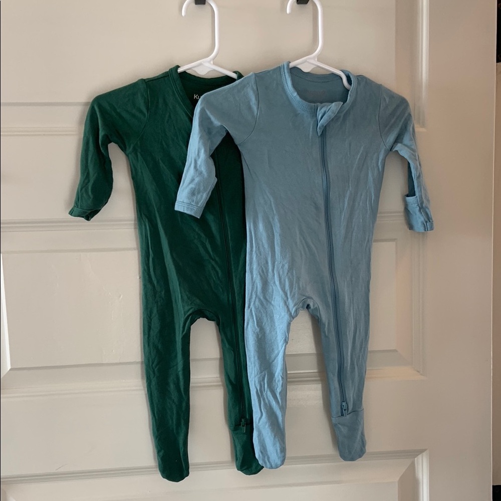 Kyte Baby 0-3 Month Footie Set - Green and Blue